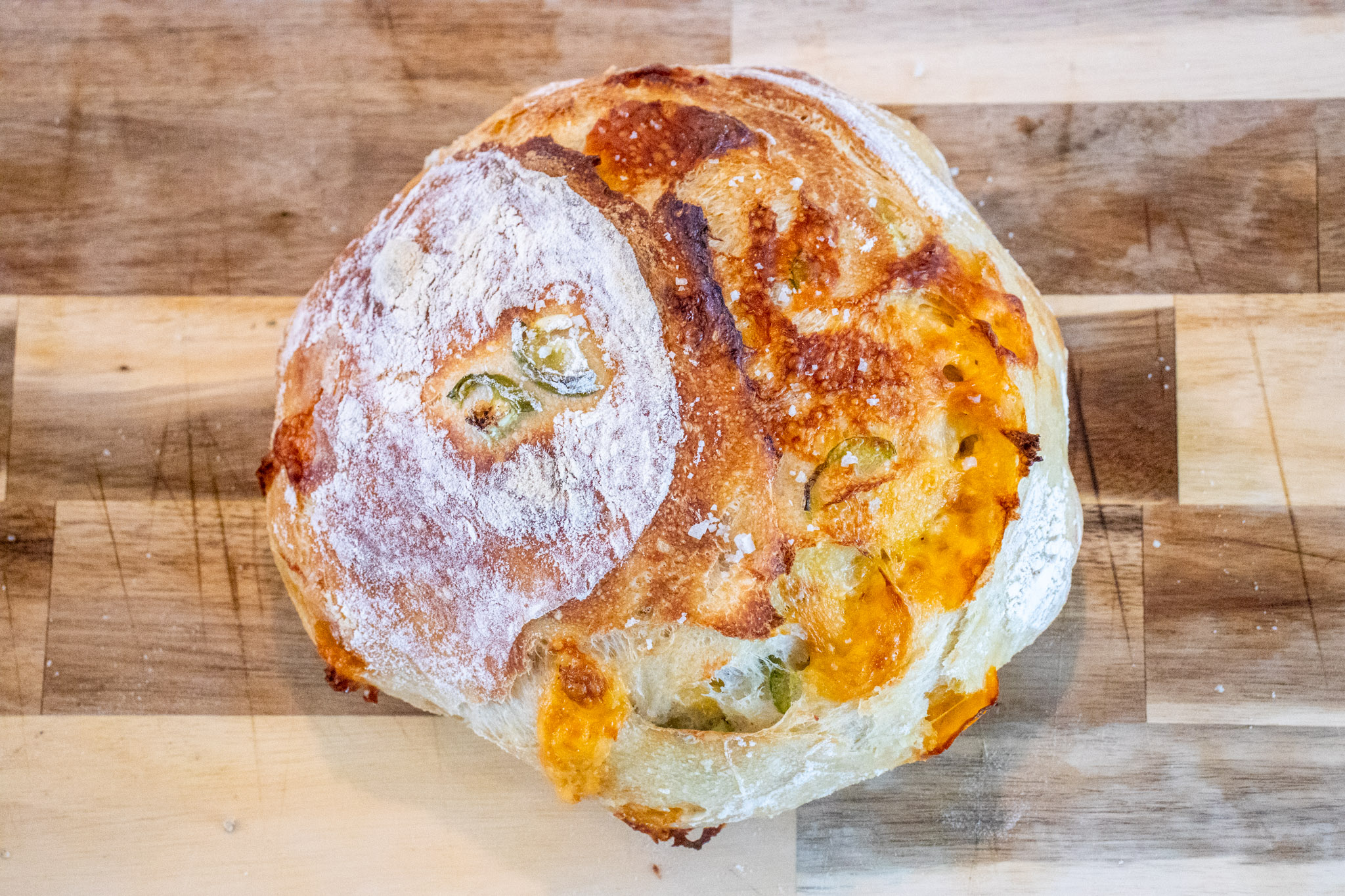 Jalapeño Cheddar, hand-shaped